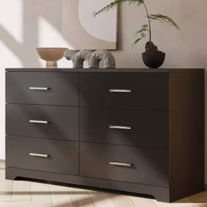 Ktaxon Bedroom Dresser with 6 Drawers, Wooden Double Dresser for Entryway